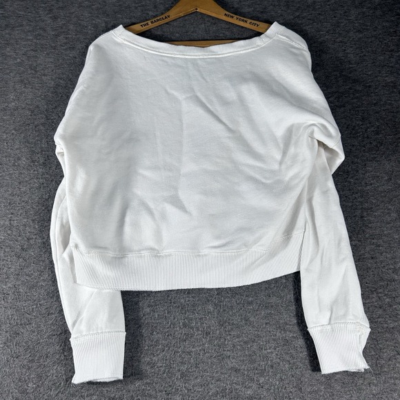Abercrombie & Fitch Sweatshirt Womens Cropped Boxy Fit Size M V-Neck Preppy Y2K - Picture 2 of 6